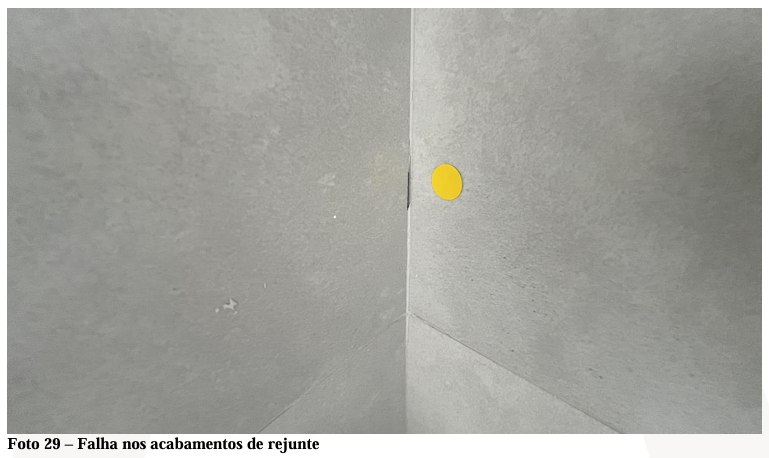 Falha nos acabamentos de rejunte