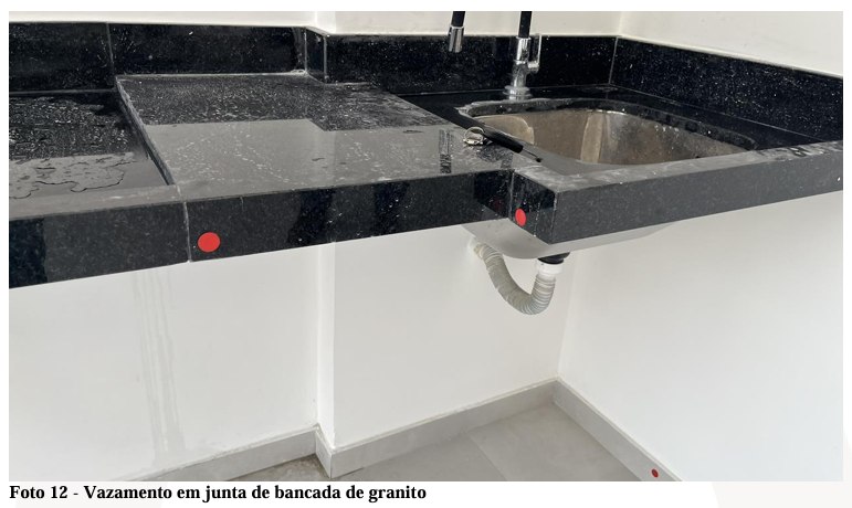 Vazamento em junta de bancada